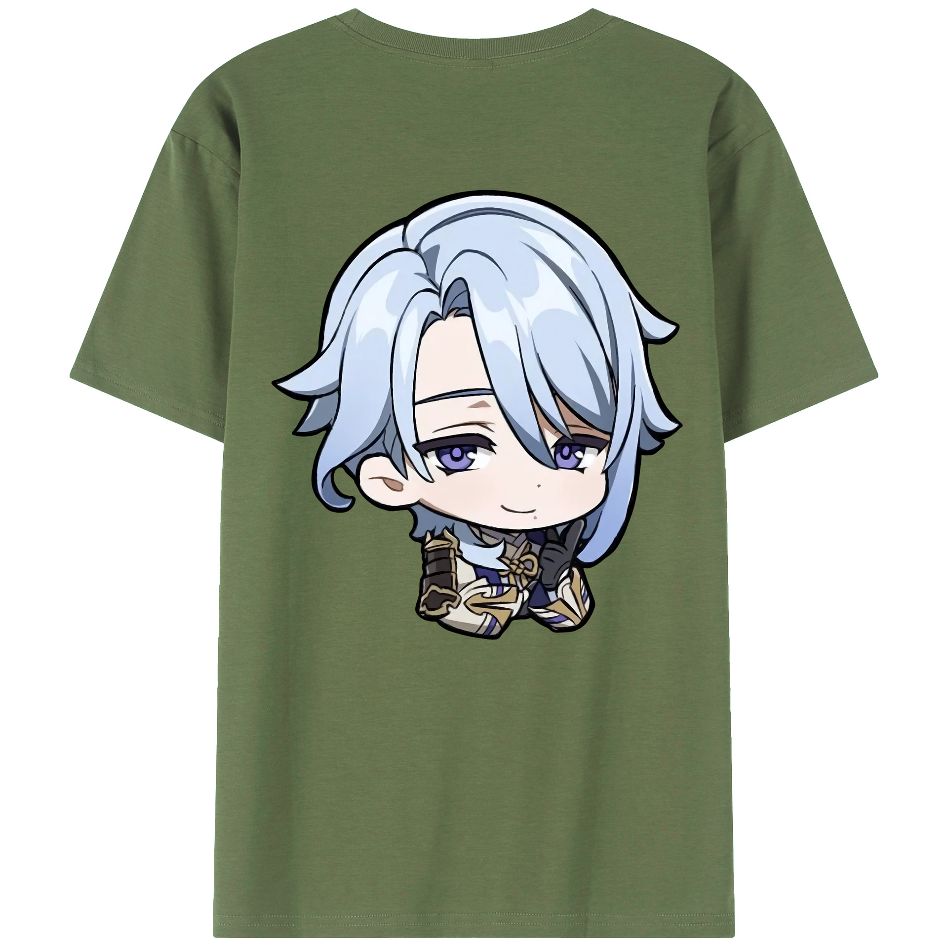 げんし神 神里綾人 かみさとあやと genshin Kamisato Ayato 綿100％ メンズ半袖Tシャツ（バックプリント） 通気性